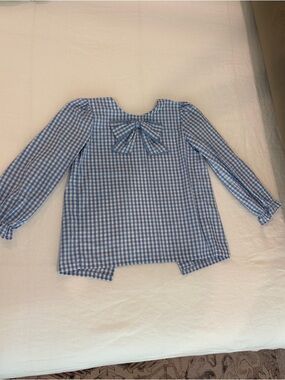 TBBC Beaufort Bonnet Blue Gingham Bow Long Sleeve Top 6